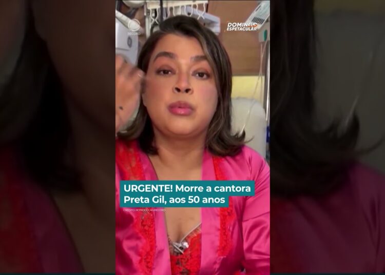 Urgente no #DomingoEspetacular | Morre a cantora Preta Gil, aos 50 anos #shorts