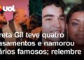 Preta Gil morre aos 50 anos; cantora foi casada quatro vezes e namorou vários famosos; veja