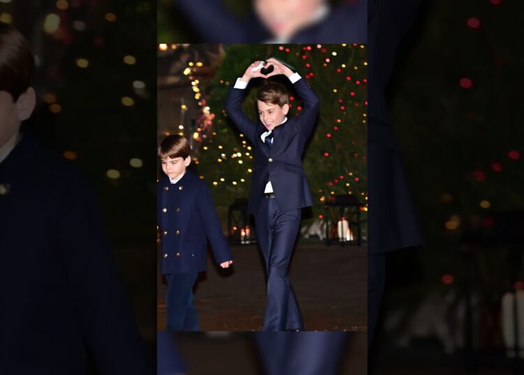 Prince George and Prince Louis leave after the ceremony #royal #princewilliam #katemiddeleton