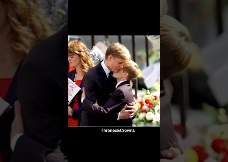 William and Harry support each other through a difficult time, Princess Diana’s wake. #royal