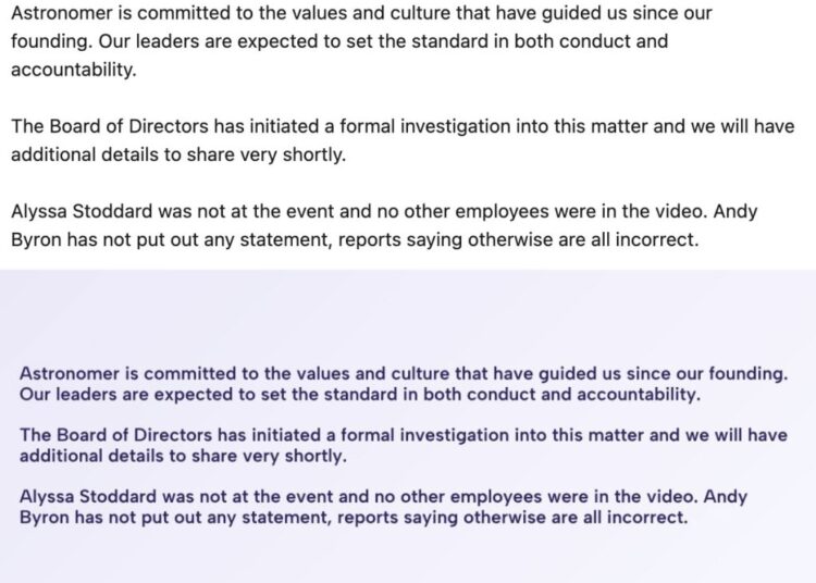 Astrônomo lança investigação sobre o CEO Andy Byron e o suposto caso do chefe de RH Kristin Cabot após a revelação do Coldplay Kiss Cam