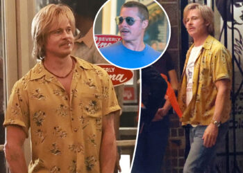 Brad Pitt tem cabelos desgrenhados em 'Once Upon a Time in Hollywood' Sequel Pics