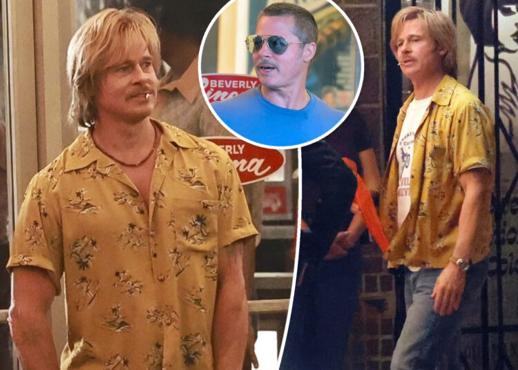 Brad Pitt tem cabelos desgrenhados em 'Once Upon a Time in Hollywood' Sequel Pics