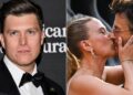 Colin Jost reage à esposa Scarlett Johansson beijando publicamente a co-estrela do Jurassic World '