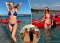 Heather Graham exibe o corpo em vários biquínis durante as férias da Itália