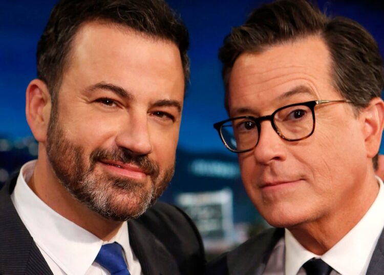 Jimmy Kimmel derruba a bomba F épica na CBS para cancelar o show de Colbert