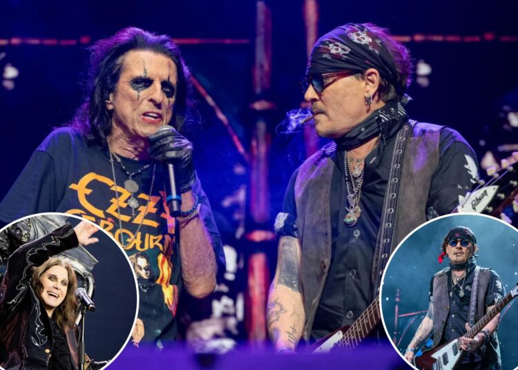 Johnny Depp homenageia Ozzy Osbourne durante o concerto de Alice Cooper em Londres