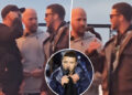 Justin Timberlake grita com a tripulação no meio do show na explosão selvagem