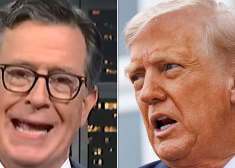 Stephen Colbert Spots Moment Trump foi jogado direto para o seu rosto