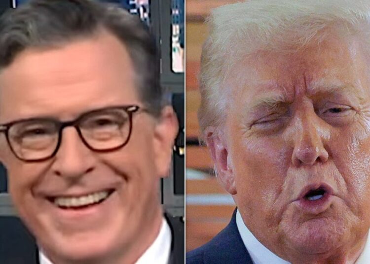 Stephen Colbert Spots Momento do cérebro de Trump entrou em 'Bateria baixa'