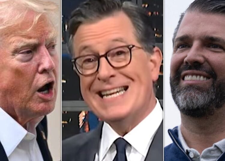 Stephen Colbert Trolls 'Fart Machine' Trump depois do post de Don Jr.