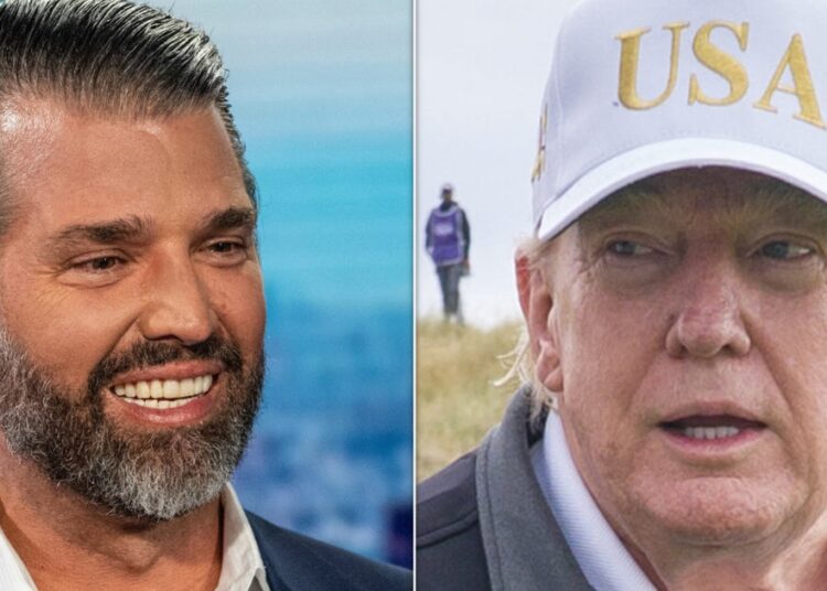 Trump Jr Swoons sobre o pai em Fake Ai American Eagle AD