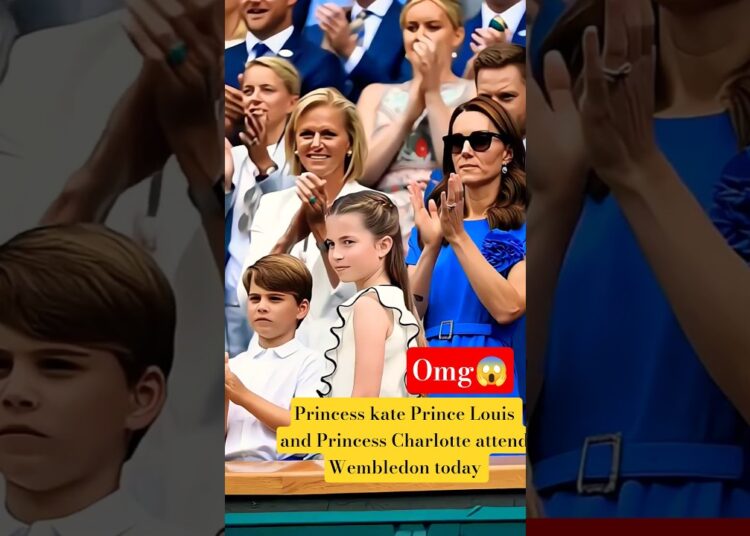 Princess kate,Louis and Princess Princess Charlotte at Wembledon man’s final #shorts #katemiddleton