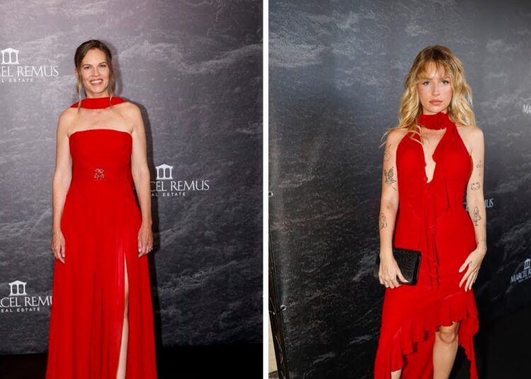 🔥 Lottie Moss & Hilary Swank SLAY in Red at Glam Mallorca Party 💃✨🏝️