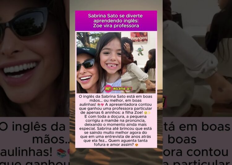 Sabrina Sato se diverte aprendendo inglês: Zoe vira professora