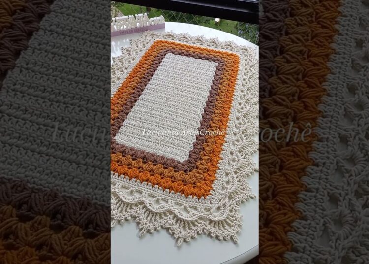 Tapete Realeza Retangular🌷 aula no canal #crochet #aula #croche #artesanato