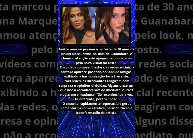 ANITTA CHAMA ATENÇÃO PELO VISUAL DO ROSTO EM FESTA