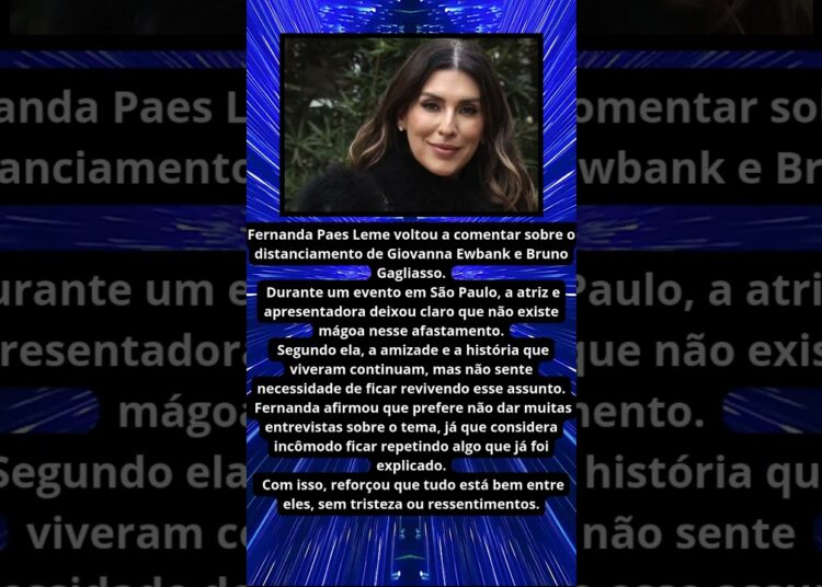 FERNANDA PAES LEME VOLTA A FALA DE DESTANCIAMENTO DE JEOVAN E BRONO G
