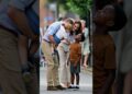 Happiness is sometimes just standing close and listening. #royal #princewilliam #katemidddleton