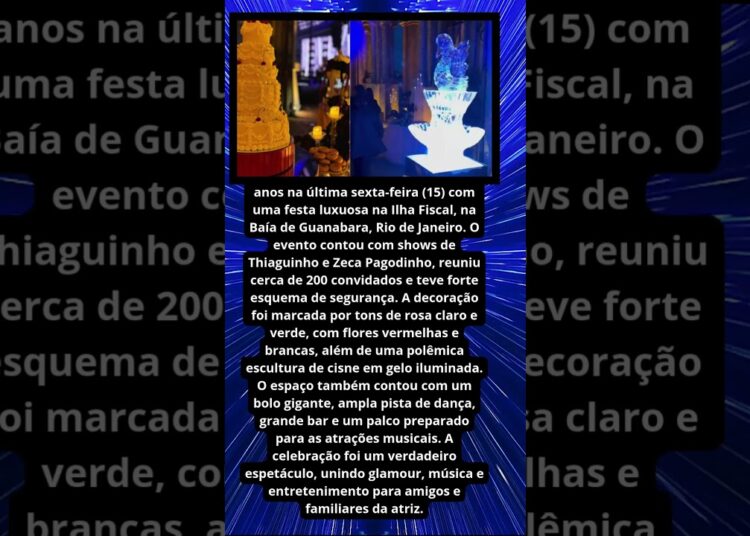 BRUNA MARQUEZINE CELEBRA 30 ANOS COM BOLO GIGANTE E CISNE