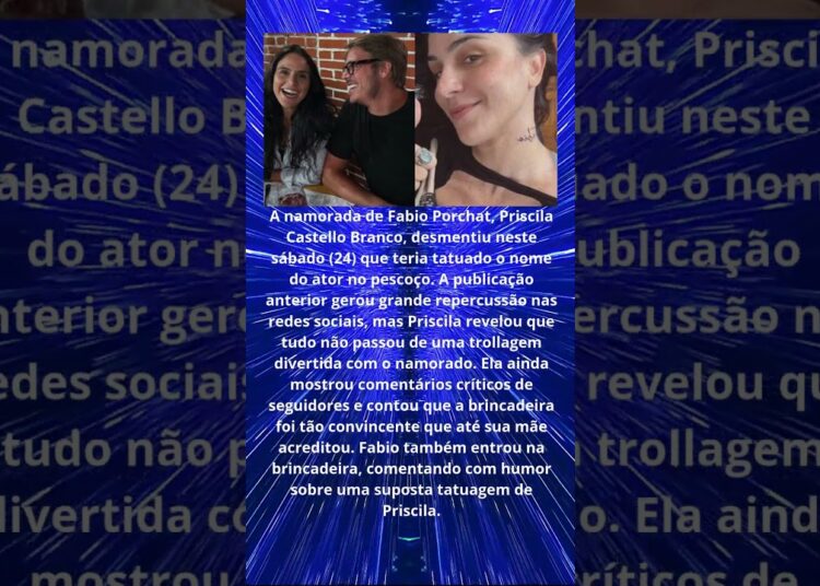 NAMORADA DE PORCHAT DESMENTE