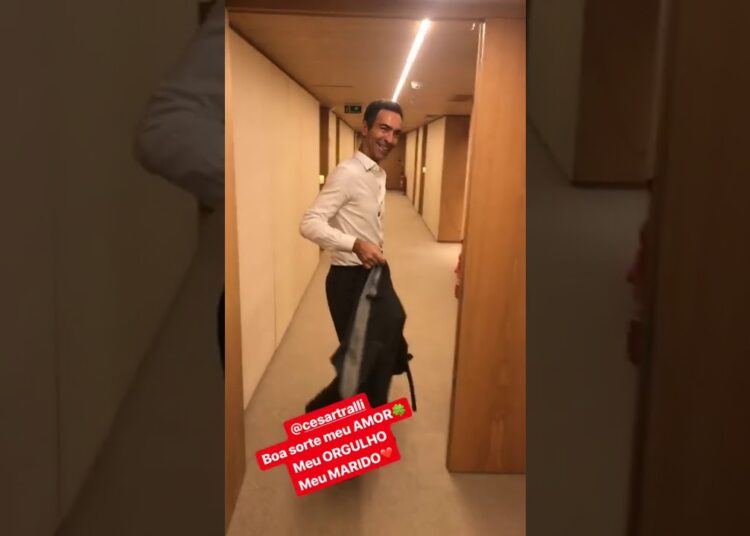Ticiane Pinheiro deseja boa sorte a César Tralli em sua estreia no JN