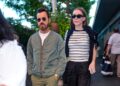 Justin Theroux e Nicole Brydon Bloom servem amor no US Open
