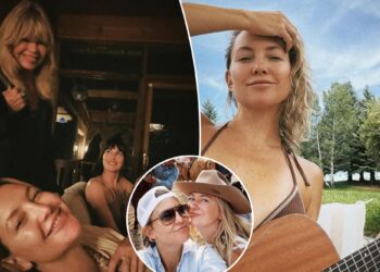 Kate Hudson Rocks Bikini e guitarra em férias em família para o Colorado