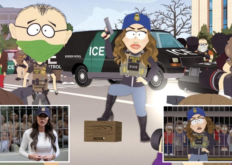 Kristi Noem Blasts 'South Park' depois do show zomba brutalmente de sua aparência