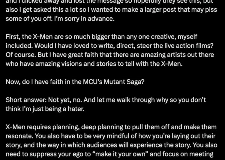 O escritor de 'X-Men 97', Beau DeMayo, aborda 'Straws Final' com Kevin Feige e MCU