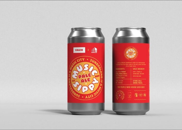 O status da cidade musical de Sunderland comemorou com a nova cerveja Vaux Craft 'Music Sippy'
