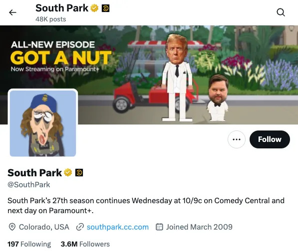 'South Park' bate -se em Kristi Noem depois que ela criticou o show - e a resposta é épica
