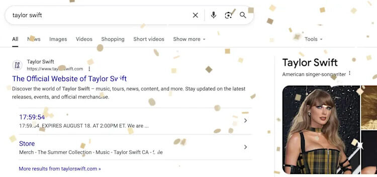 Taylor Swift está provocando fãs com uma nova contagem regressiva dourada e brilhante