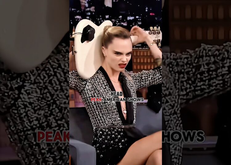 Cara Delevingne Plays Guitar Behind Her Head🤯Jimmy Fallon #jimmyfallon #tonightshow #america