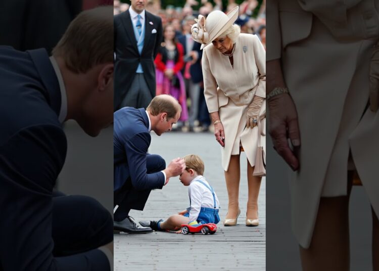 Prince Louis is upset because his toy car is broken. #royal #princewilliam #katemidddleton