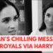 MEGHAN’S CHILLING MESSAGE FOR THE ROYALS VIA HARRY IN THE UK – LATEST #meghan #meghanmarkle #royal L