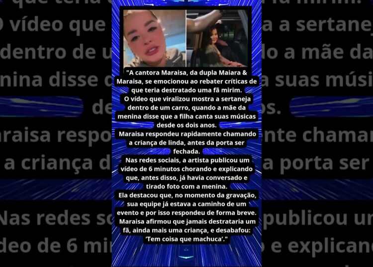 MARAISA CHORA AO REBATER CRITICA APÓS POLÊMICA