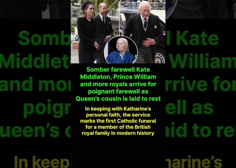 Somber farewell Kate Middleton, Prince William and more royals arrive for poignant #shorts