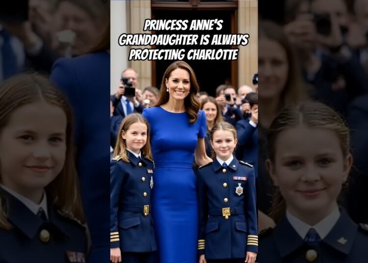 Princess Anne’s Granddaughter Always Protecting Charlotte 🤔 #royal #princewilliam #anne #charlotte