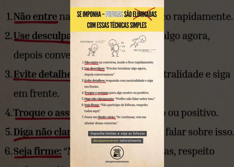 Cansado de ouvir? Use essas técnicas para acabar com fofocas! #Bemestar #Autocuidado #Limites