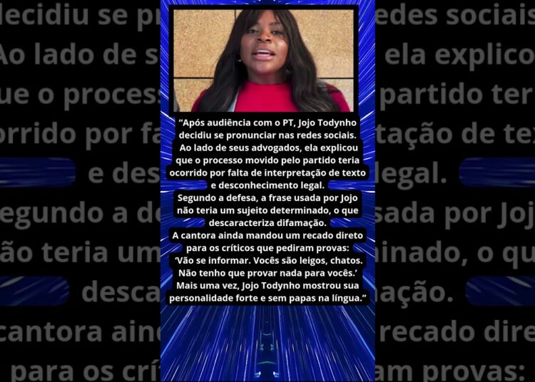 JOJO TODYNHO DETONA CRÍTICAS APÓS AUDIÊNCIA COM O PT