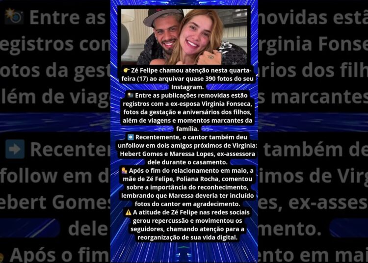 ZE FELIPE APAGA FOTOS DE VIRGINIA NO INSTAGRAM