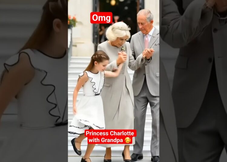 Princess Charlotte with Grandpa and Camilla 🤔#princess #shortvideo #uk #louis #royal #kate #shorts
