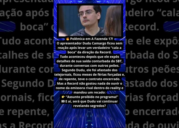 DUDU CAMARGO LEVA “CALA A BOCA” NA RECORD 🔥