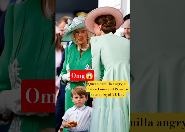 Queen Camilla angry reaction to Prince Louis & Princess kate crying at VE Day #shorts #katemiddleton