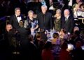 Christopher Knight, da esquerda, Eve Plumb, Barry Williams, Maureen McCormick e Mike Lookinland