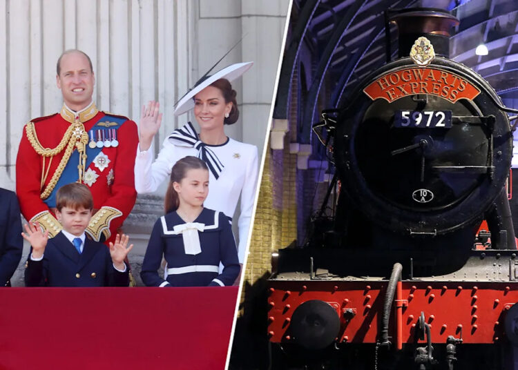 A série HBO 'Harry Potter' recebe a visita real do príncipe William, Kate Middleton e seus filhos
