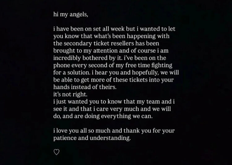 Ariana Grande aborda os revendedores de ingressos 'Eternal Sunshine Tour': 'Não está certo'