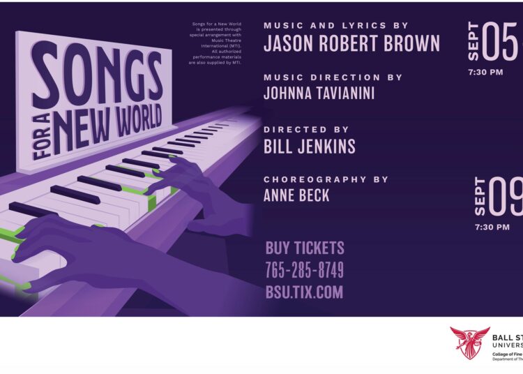 Ball State University apresenta músicas para um novo mundo, 'A Theatrical Song Cycle, de 5 a 7 de setembro e 9-14