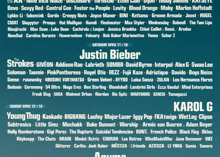 Coachella revela a formação 2026, e é muito sólida - se você pode superar Justin Bieber